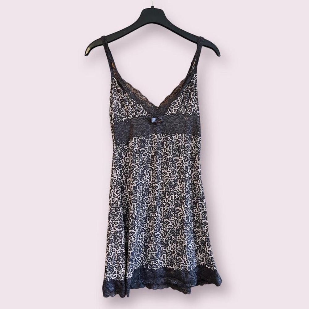 floral print lace lingerie dress